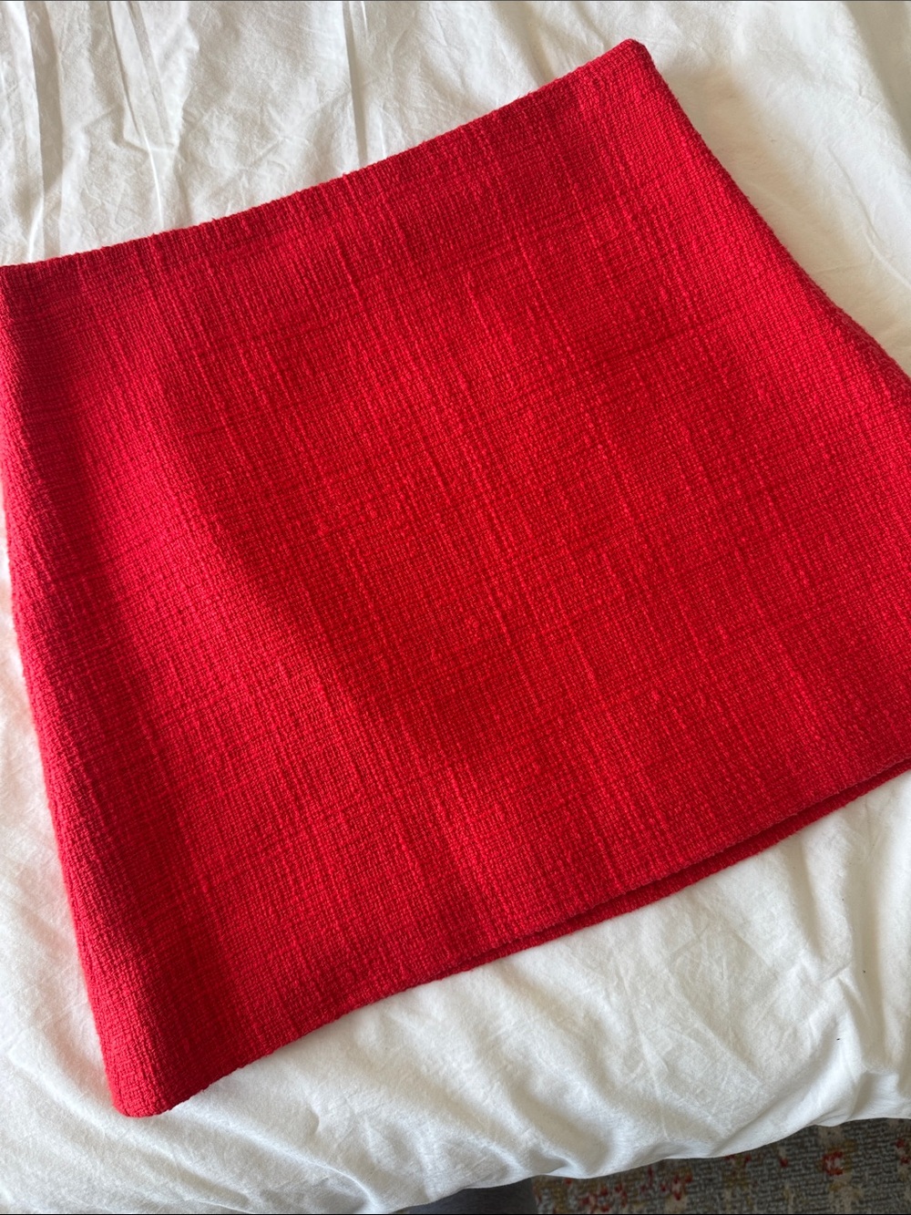 Theory Red Textured Mini Skirt